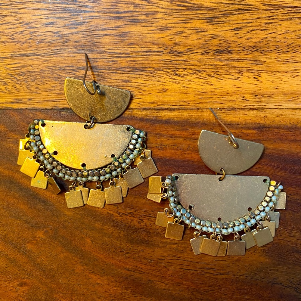 Gold statement earrings